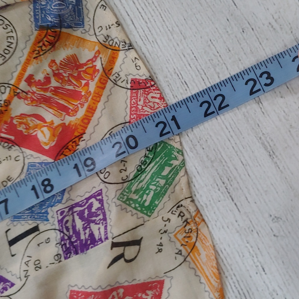 Edme & Esyllte Colorful Stamp Print A-Line Skirt with Black Waistband - Picture 7 of 7